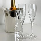 View Veuve Clicquot Brut Yellow Label Champagne 75cl in Blue Luxury Presentation Set With Flutes number 1